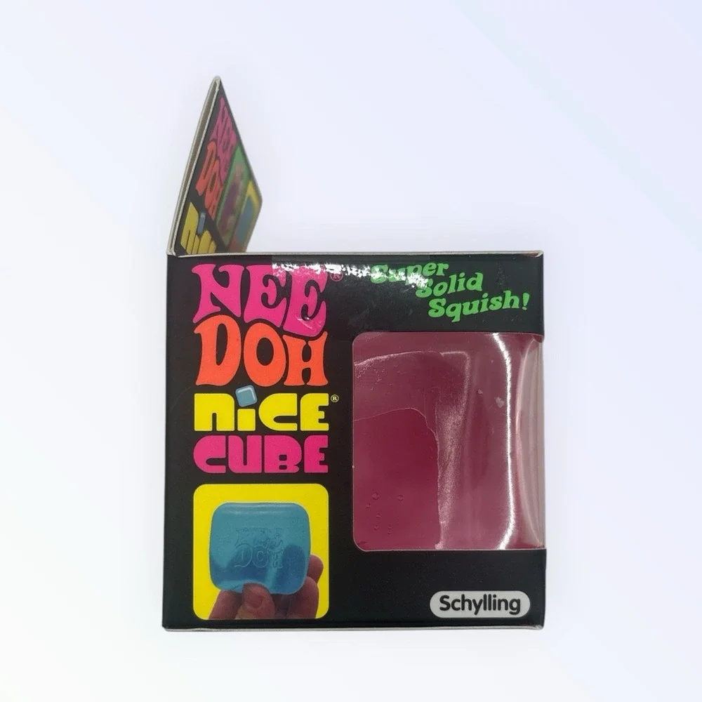 NeeDoh Nice Cube Super Solid Squish Squeeze Toy Pink Schylling
